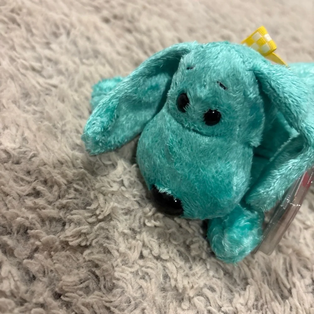 TY‎ Beanie Baby DIDDLEY Green Dog Beagle Retired DOB July 25, 2000